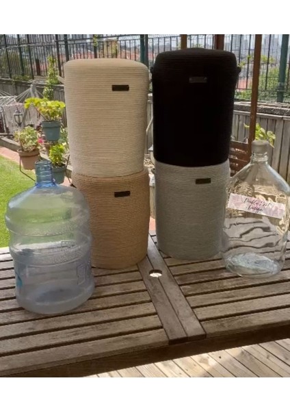 Sebil Kılıfı Dekoratif Sepet - Organizer Hasır Jüt Tress Sebil Kılıfı
