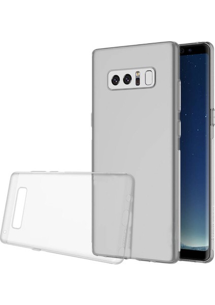 Case 4U Samsung Galaxy Note 8 Uyumlu Kılıf Kamera Korumalı Yumuşak Şeffaf Ince Süper Silikon Şeffaf