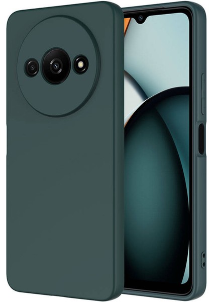 Case 4U Xiaomi Redmi A3 4g 2024 Uyumlu Kılıf Kamera Korumalı Içi Kadife Logosuz Mara Lansman Silinebilir Kılıf Koyu Yeşil