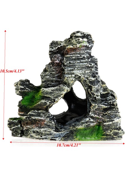 Yeşil Stil Resim Gösterildiği Gibi Dağ Manzaralı Akvaryum Rockery Gizleme Mağara Ağacı Balık Tankı Süsleme Dekorasyonu 77UD (Yurt Dışından)