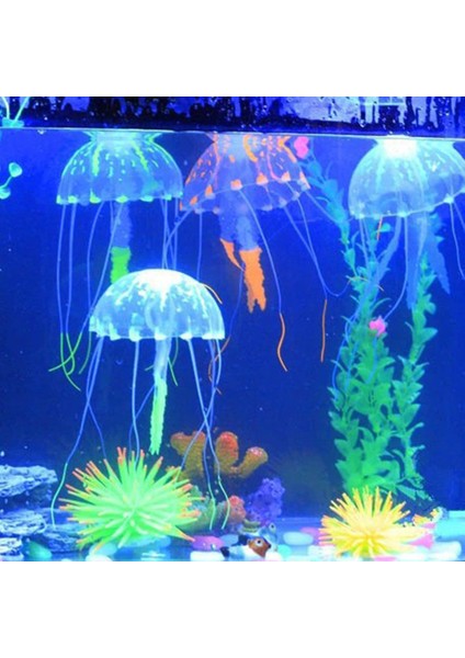 C Stili 5X15CM Renk Floresan Yapay Denizanası Balık Tankı Akvaryum Dekor Mini Denizaltı Süs Balık Tankı Peyzaj Süslemeleri (Yurt Dışından) modelleri