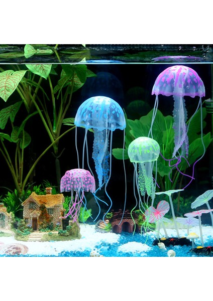 C Stili 5X15CM Renk Floresan Yapay Denizanası Balık Tankı Akvaryum Dekor Mini Denizaltı Süs Balık Tankı Peyzaj Süslemeleri (Yurt Dışından) fırsatları