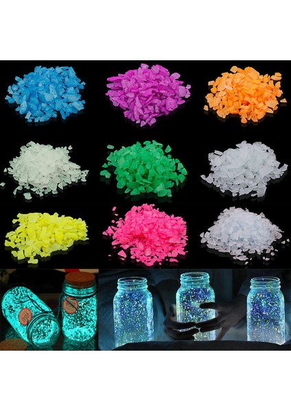 Sarı Stil Karanlıkta Renkli Glow Süs Dekoratif Kum Aydınlık Çakıllar Balık Tankı Akvaryum Taşları Kumlar Bahçe Parkı Yol Hediye Dekoru (Yurt Dışından)