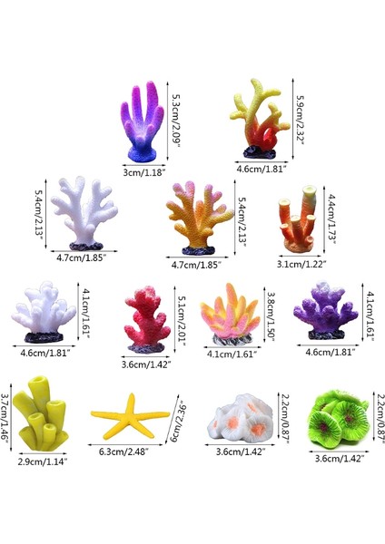 F Stili Renkli Reçine Akvaryum Yapay Mercan Resifi Dekor Balık Tankı Peyzaj Süsleme (Yurt Dışından)