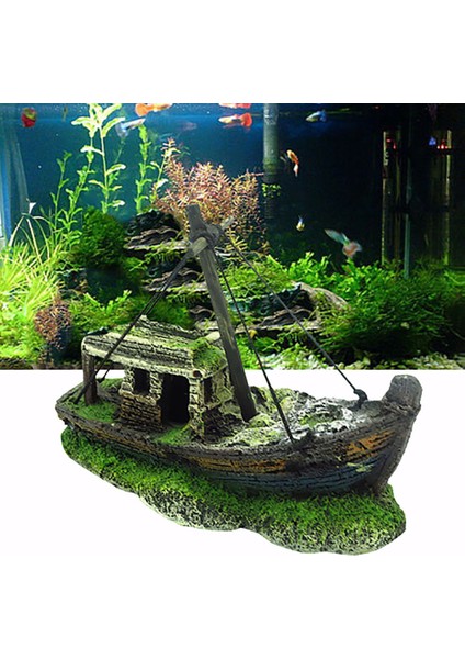 B Tarzı M Beden 2019 Sıcak Akvaryum Balık Tankı Peyzaj Korsan Batığı Dekor Reçine Tekne Süs Akvaryum Aksesuarları Dekorasyon #y5 (Yurt Dışından) fiyatları