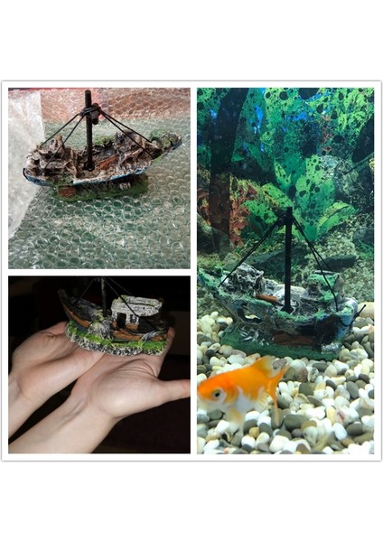 B Tarzı M Beden 2019 Sıcak Akvaryum Balık Tankı Peyzaj Korsan Batığı Dekor Reçine Tekne Süs Akvaryum Aksesuarları Dekorasyon #y5 (Yurt Dışından) fırsatları