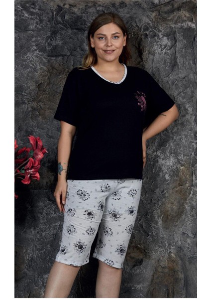 Kısa Kol Kapri Pijama Takımı