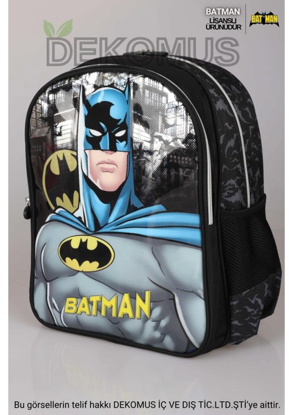 Yeni Sezon Lisanslı Batman Okul,beslenme ve Kalem Çantası,beslenme Kabı,diş Fırçası Kutusu ve 500 ml Trıtan Matara Okul Seti