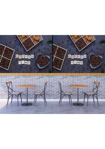 Cafe Kahve Zamanı Duvar Kağıdı Baskı