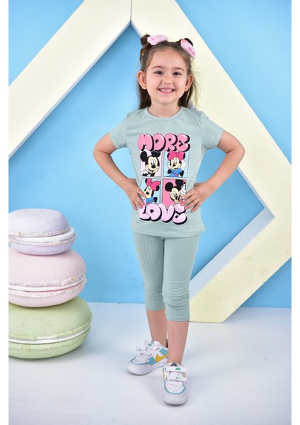 Tunays Shopping Kız Çocuk Tshirt Minie Mouse More Basklı Taytlı Takım