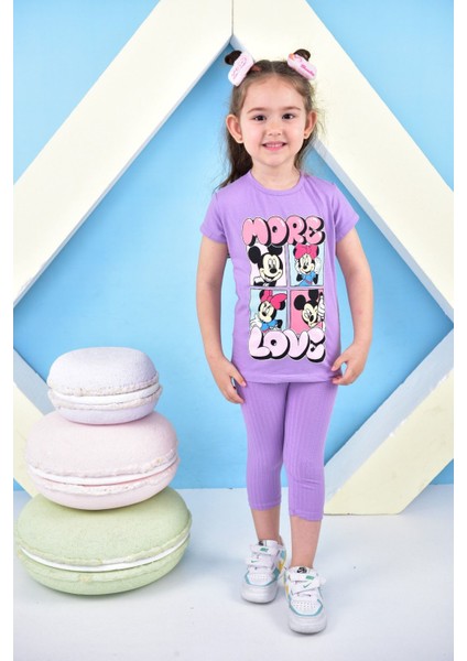 Tunays Shopping Kız Çocuk Tshirt Minie Mouse More Basklı Taytlı Takım