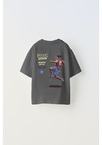 Always On Yazılı Futbol Tasarım Baskılı Füme Çocuk T-Shirt