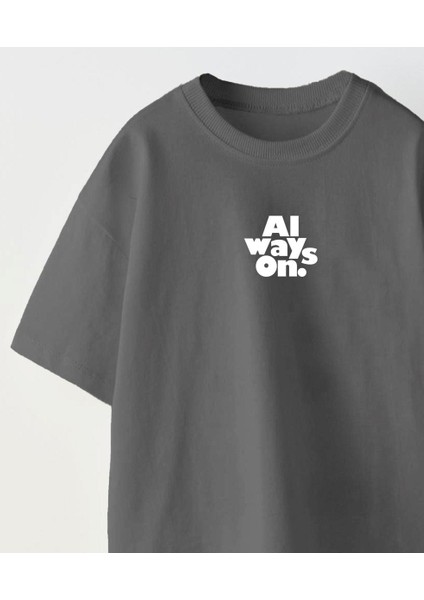 Always On Yazılı Futbol Tasarım Baskılı Füme Çocuk T-Shirt fırsatları
