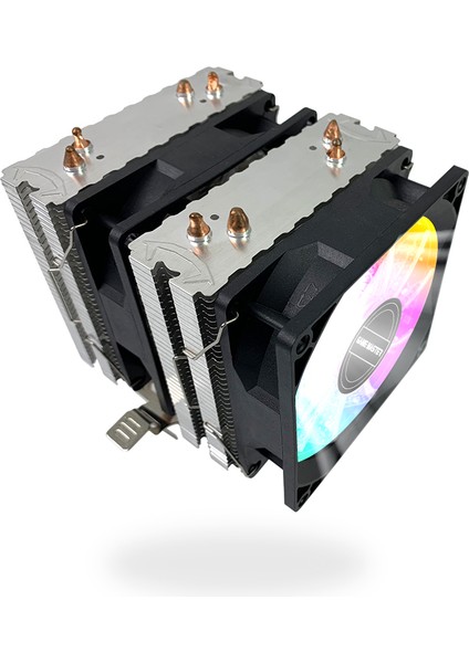 GM-420 4 Bakır Borulu 2 Rgb Fanlı Kule Tipi Siyah Cpu Fan