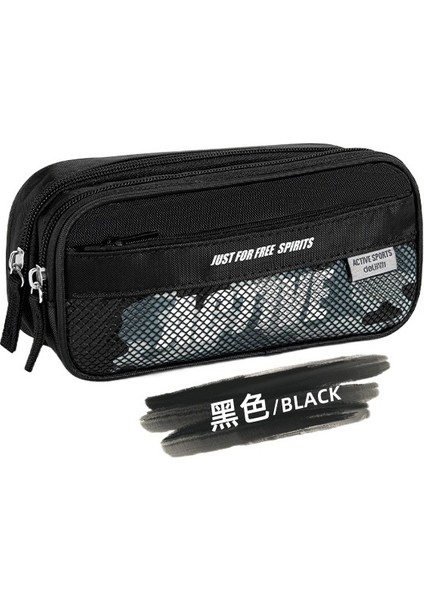 Kalem Çantası Büyük Kapasiteli Erkek Tuval Ilkokul Öğrencisi Kırtasiye Çantası Basit Spor Kalem Çantası Kırtasiye Saklama Çantası (Yurt Dışından)