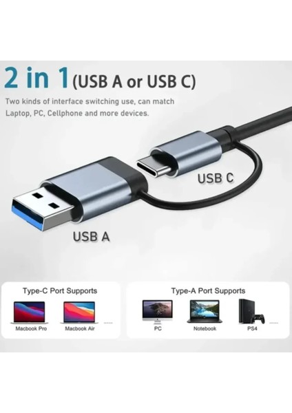 Orıgınal 2-In-1 4 Port Type C USB 3.0 Hub For Mac Book Pro Air Otg USB 3.0 Adapter Rapid USB Hub