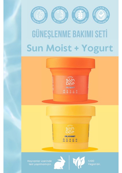 Sunbae Bronzlaştıran Nemlendirici Vücut Losyonu 100 ml + Bronzluk Koruyucu Nemlendiren Vücut Yoğurdu 100 ml