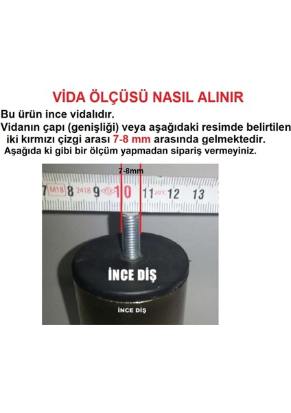 Baza Ayağı Koltuk Ayağı Yükseltme Ayağı Metal Ayak 6 Adet 10 cm (M8 İnce Diş)