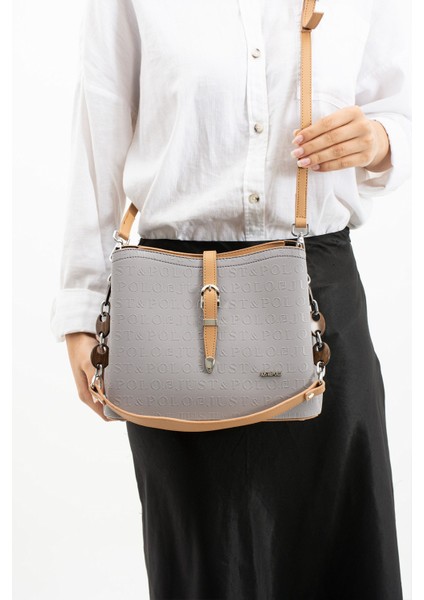 Gri Yeni Sezon 5 Bölmeli Kadın El & Omuz Çantası 24X19C MDS4104