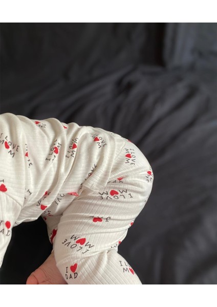 I Love Mom Yazılı Kız Bebek/çocuk Pijama Takım