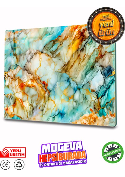 Cam Kesme ve Sunum Tablası | Galaksi Mermer Görünümlü | 20CM x 30CM