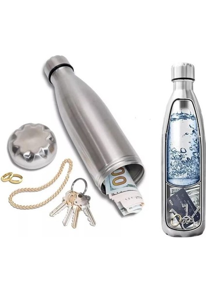 Paslanmaz Çelik Termos Gizli Bölmeli 750 ml Para ,anahtarlık Saklayabileceğiniz Deprem Termosu Mug fiyatları