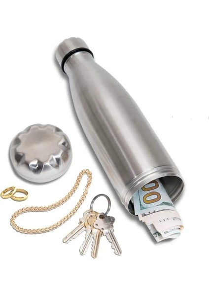 Paslanmaz Çelik Termos Gizli Bölmeli 750 ml Para ,anahtarlık Saklayabileceğiniz Deprem Termosu Mug indirimleri