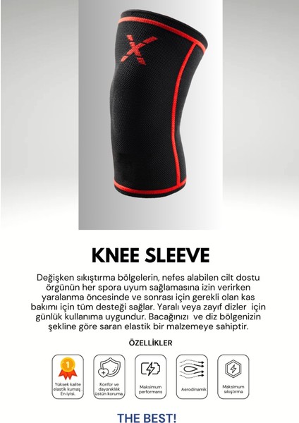 Fitness Spor Dizlik, Ortopedik Antrenman Dizliği , Knee Sleeve, 2'li Paket