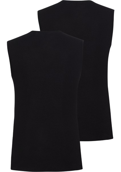 9677 ERKEK TENDER COTTON V YAKA SIFIR KOL 2 Lİ SİYAH ATLET fiyatları