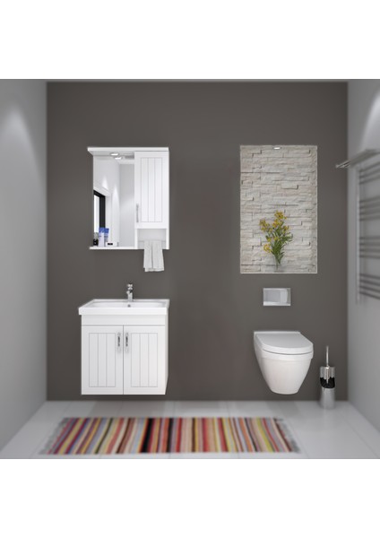 Lotus 60 cm Beyaz Banyo Dolabı