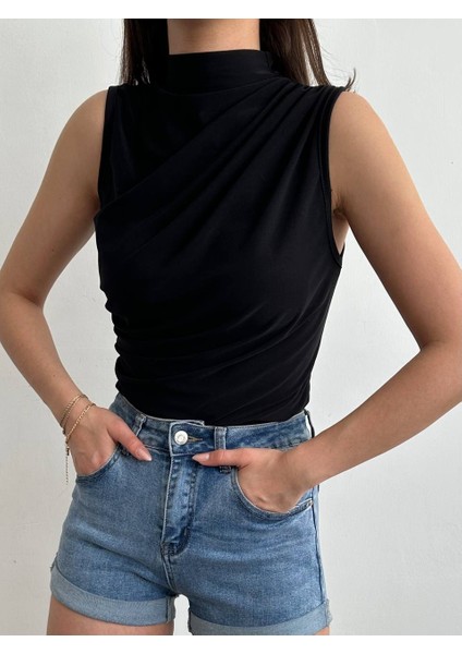 Kadın Büzgülü Kolsuz Örme Bluz modelleri