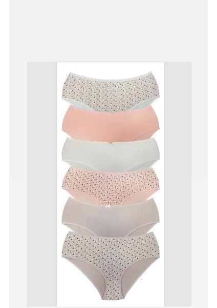 Pamuklu Yüksek Bel Büyük Beden Kadın Külot Battal 6 Lı Paket