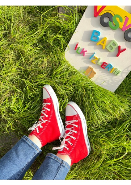 Kırmızı Bot Keten Yetişkin Ayakkabı