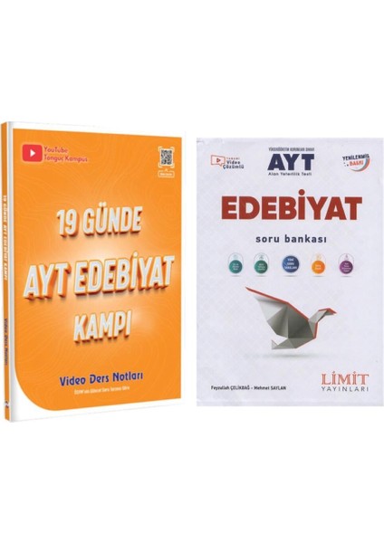 19 Günde AYT Edebiyat Kampı - Soru Bankası Video Çözümlü 2 Kitap