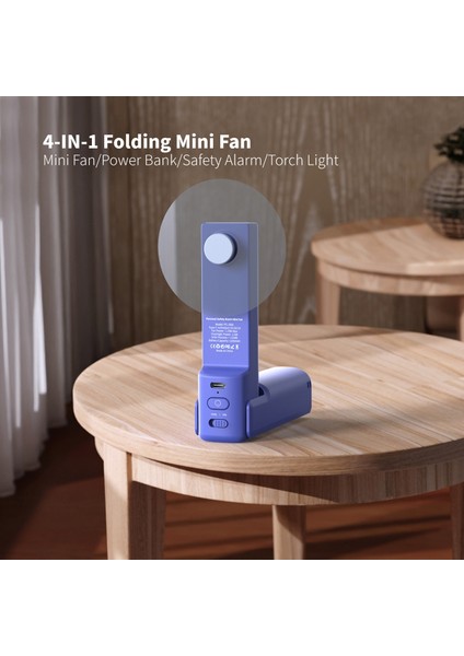 PS-J009 LED Işıklı Buzzer Alarm Mini Katlanır El Hd Fanı (Yurt Dışından)