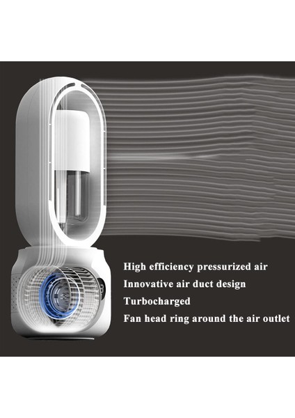 HX872 Nemlendirme Sprey Bıçakları Dijital Gece Lambası Fanı (Yurt Dışından)