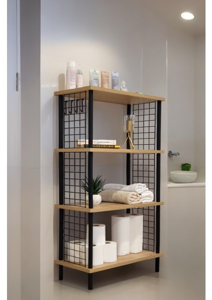 Yüksek Kalite Banyo Düzenleyici 4 Raflı Banyo Dolabı Çok Amaçlı Dolap Geniş Kitaplık Mutfak Rafı