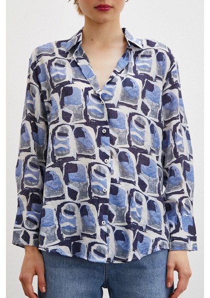 Van Gogh Desenli Gömlek Mavi fiyatları