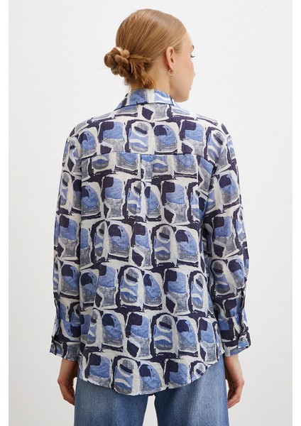 Van Gogh Desenli Gömlek Mavi fırsatları