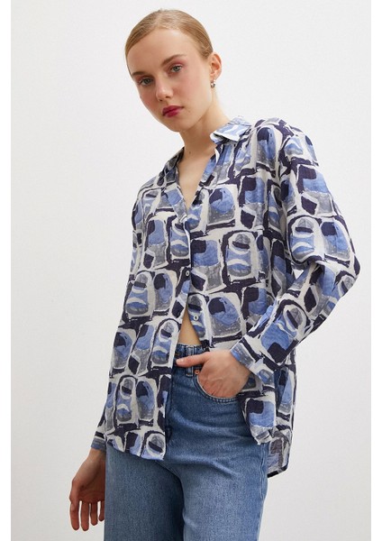 Van Gogh Desenli Gömlek Mavi indirimleri