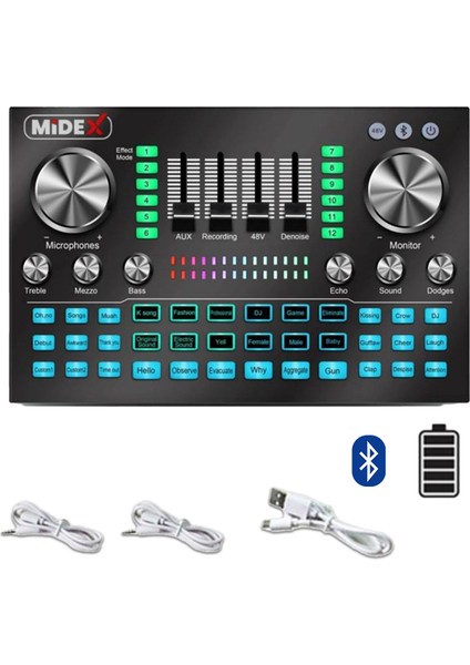 MX-2020 Diamond Set Efektli Ses Kartı Mikrofon Kulaklık Stand Kayıt Canlı Yayın Seti (PC ve Telefon)