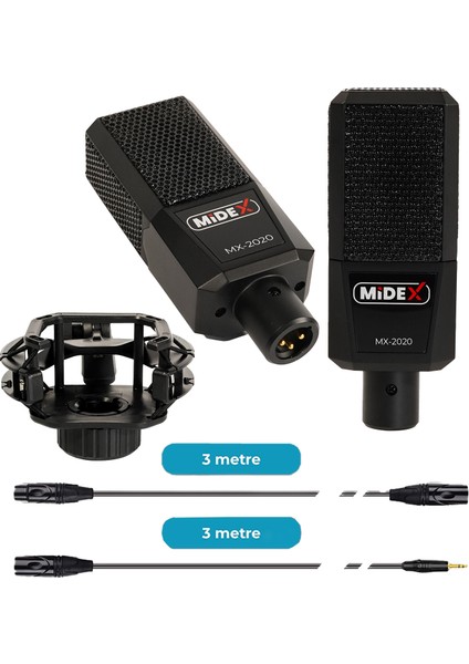 MX-2020 Diamond Set Efektli Ses Kartı Mikrofon Kulaklık Stand Kayıt Canlı Yayın Seti (PC ve Telefon)