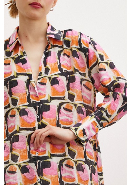 Van Gogh Desenli Gömlek Oranj modelleri