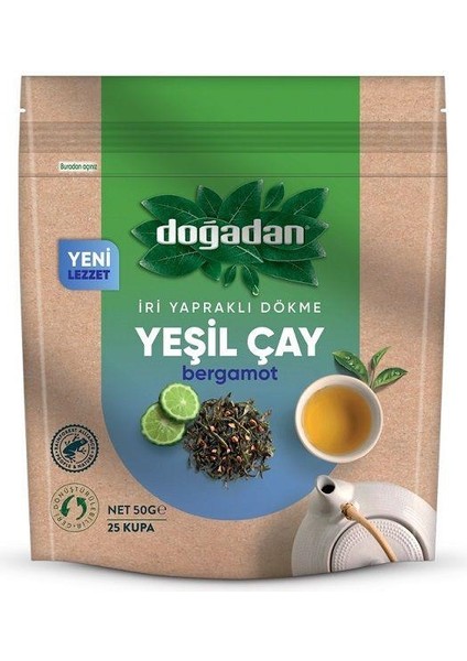 Yeşil Çay Kıvrık Dökme Bergamotlu 50 gr. (4'lü)
