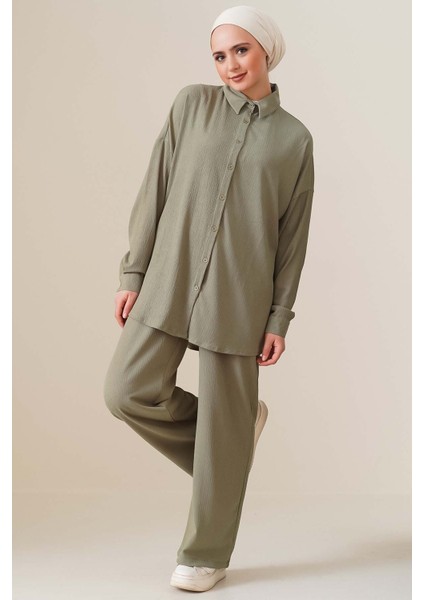 T5858 Örme Tesettür Ikili Takım - Çağla