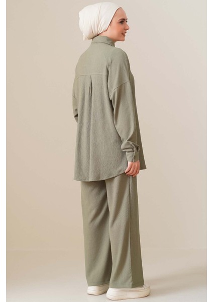 T5858 Örme Tesettür Ikili Takım - Çağla modelleri