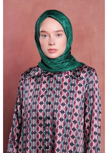 Ipeksi Jakar Safir Eşarp Kazayağı Desen - Benetton