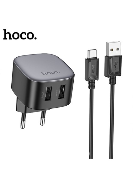 Ason Plus Hoco CS31A 2xusb + Type-C To USB Kablo Hızlı Şarj Adaptör Seti