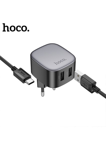 Ason Plus Hoco CS31A 2xusb + Type-C To USB Kablo Hızlı Şarj Adaptör Seti