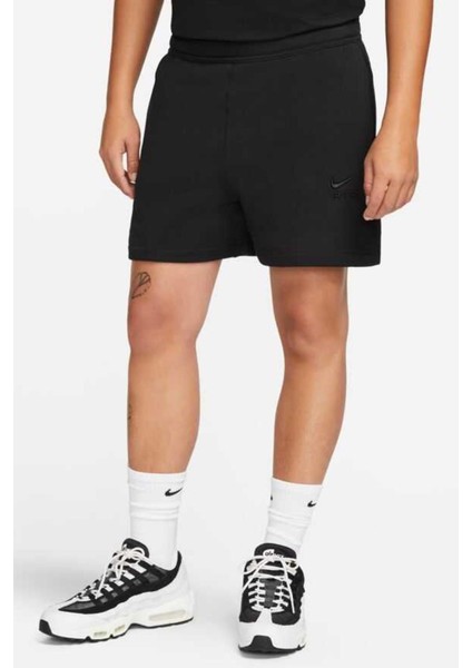 Sportswear Air French Terry Short Kalın Pamuklu Siyah Erkek Şort